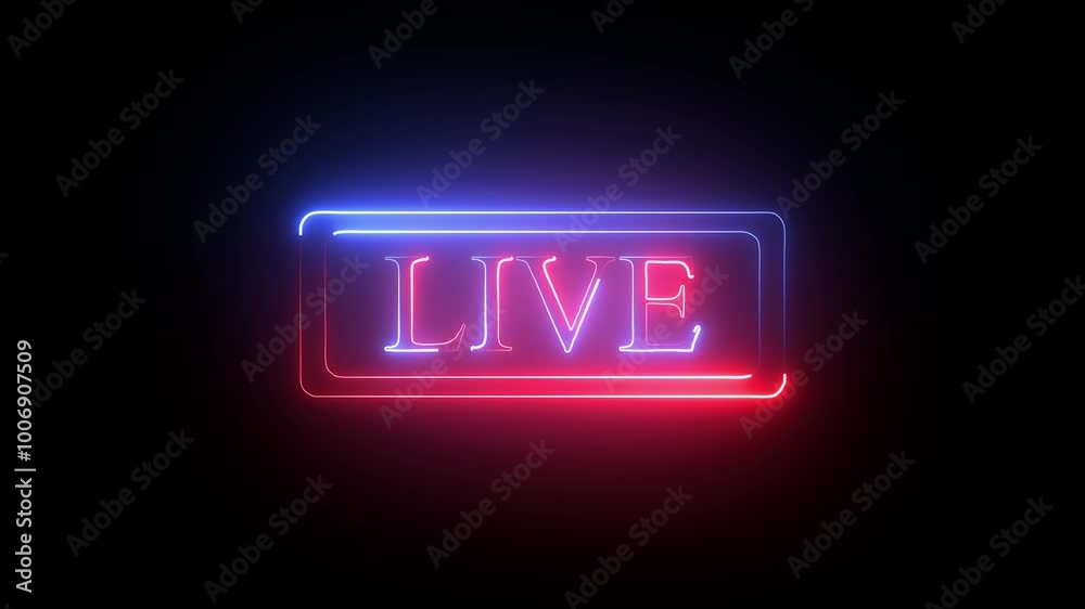 Live Neon Glow Sign animation on Black Background Overlay OBS or Stream labs Studio hi-tech overlay for streamers. Live Neon Glow Sign animation on Black Background Overlay OBS or Stream labs Studio hi-tech overlay for streamers.