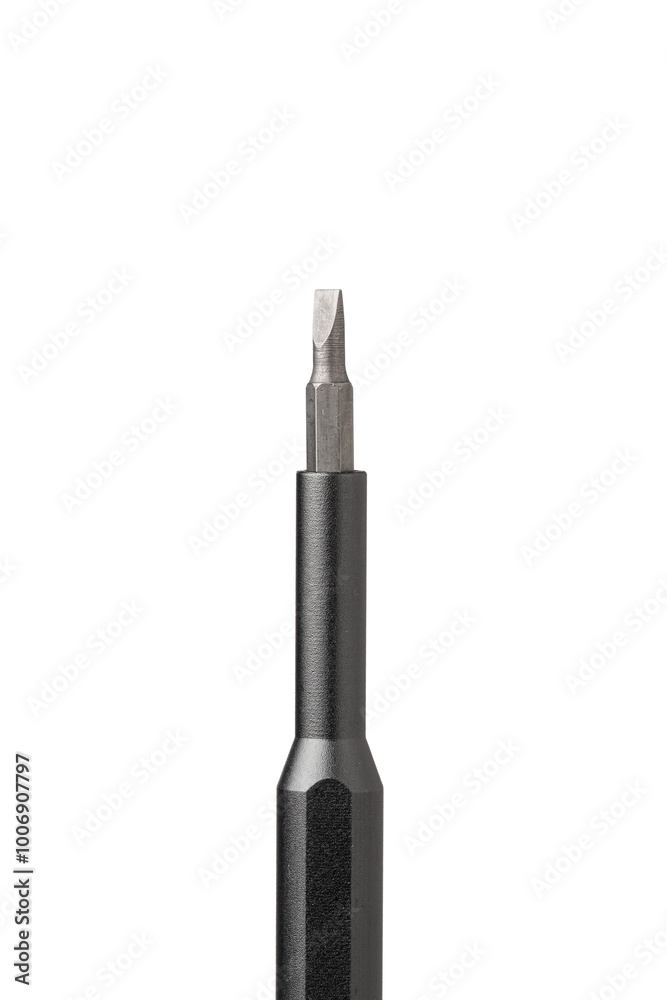 Iron bit with screwdriver on Isolated on white background close up Iron bit with screwdriver on Isolated on white background close up