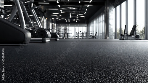 Rubber flooring in gym reduces injury risk on sport facilities photo