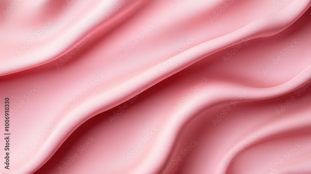 Obraz premium Soft gradient pastel pink fabric texture, gently draping in smooth folds, providing a delicate, dreamy background.