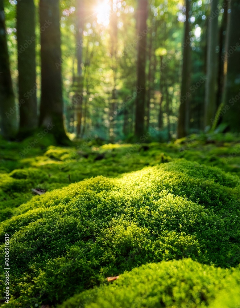 Sunlight on forest moss Sunlight on forest moss
