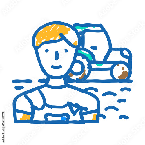 equipment service technician doodle icon sketch vector. equipment service technician sign. isolated symbol illustration