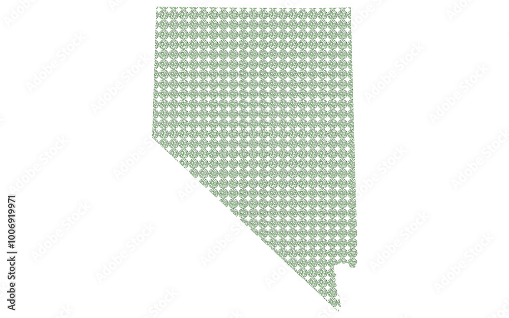 Nevada map with texture on white background Nevada map with texture on white background