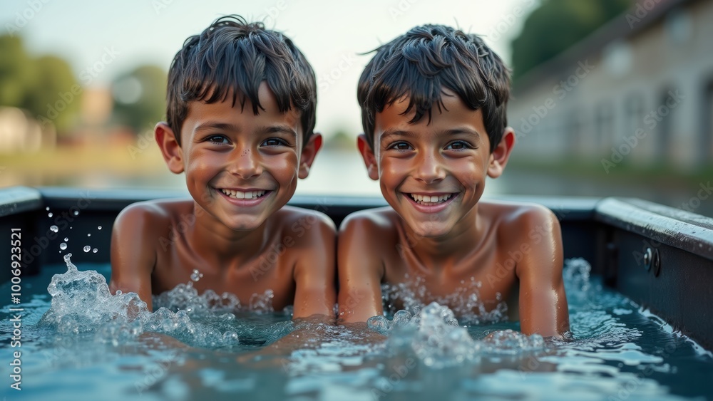 Improvised Swimming Pool in Lorry Helps Boys Cool Down During Extreme Heat Conditions Improvised Swimming Pool in Lorry Helps Boys Cool Down During Extreme Heat Conditions