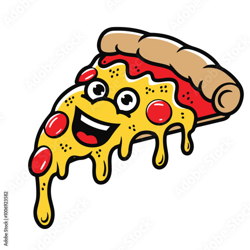 cartoon illustration pizza 