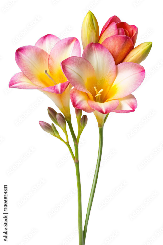 Elegant White Freesia Flower Isolated on Transparent Background Elegant White Freesia Flower Isolated on Transparent Background