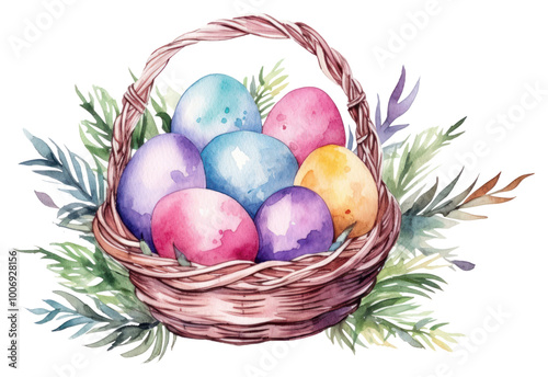 PNG Basket egg cartoon easter. photo