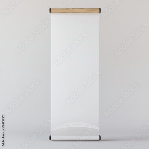 Blank roll up banner stand. mock up.