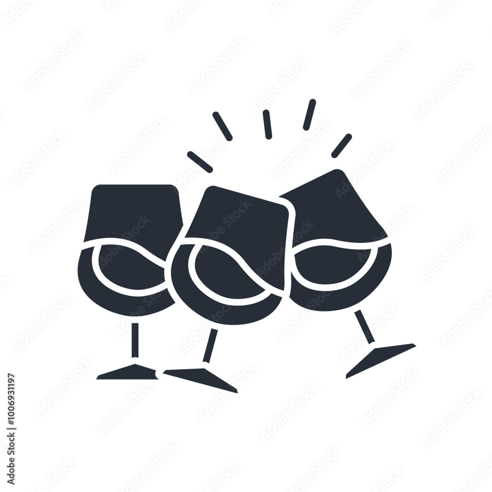Cheers icon. vector.Editable stroke.linear style sign for use web design,logo.Symbol illustration.