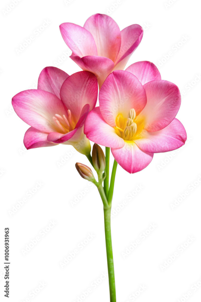 Delicate Pink Freesia Flower Isolated on Transparent Background Delicate Pink Freesia Flower Isolated on Transparent Background