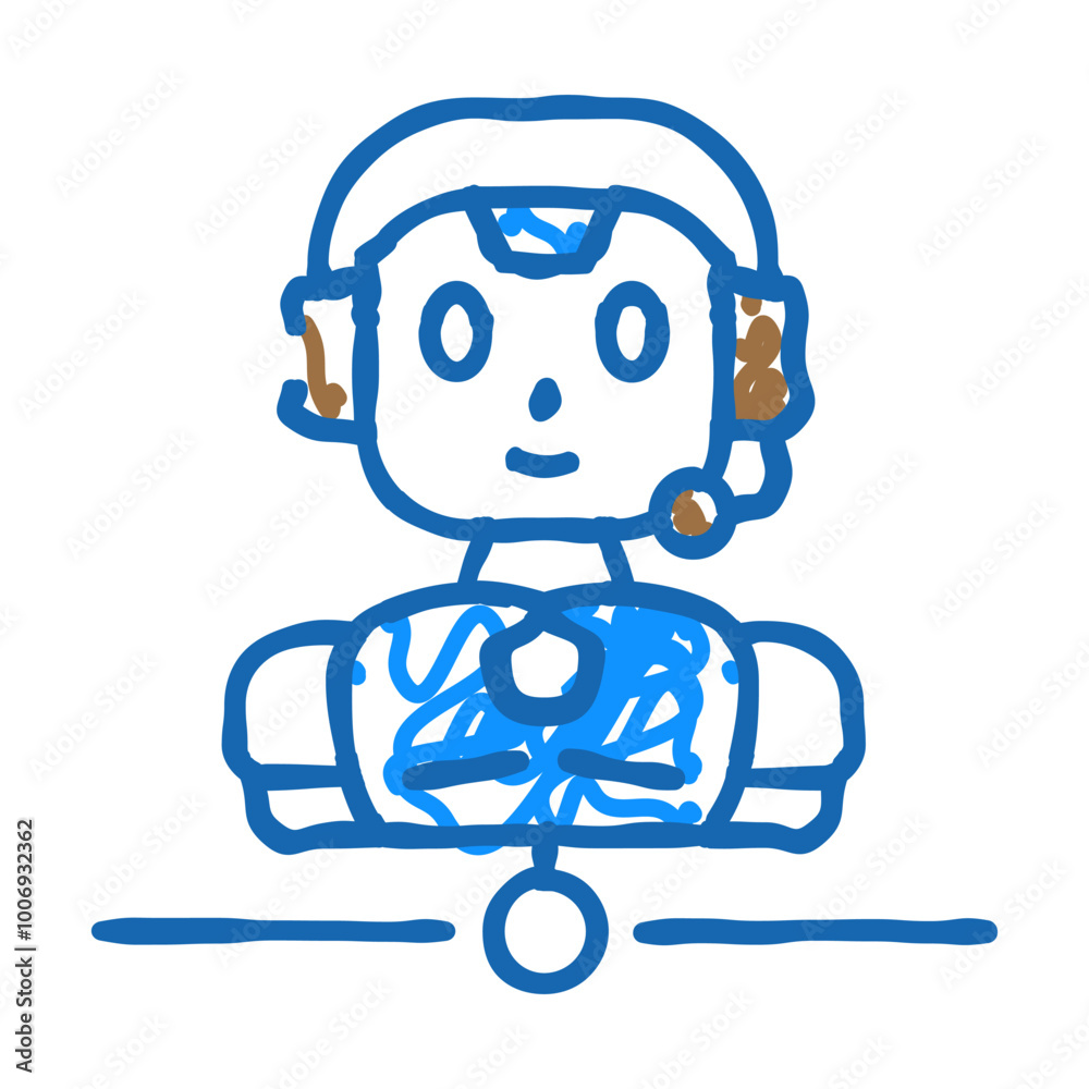customer chat bot doodle icon sketch vector. customer chat bot sign. isolated symbol illustration customer chat bot doodle icon sketch vector. customer chat bot sign. isolated symbol illustration