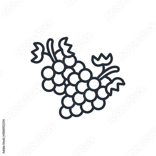 grapes icon. vector.Editable stroke.linear style sign for use web design,logo.Symbol illustration.