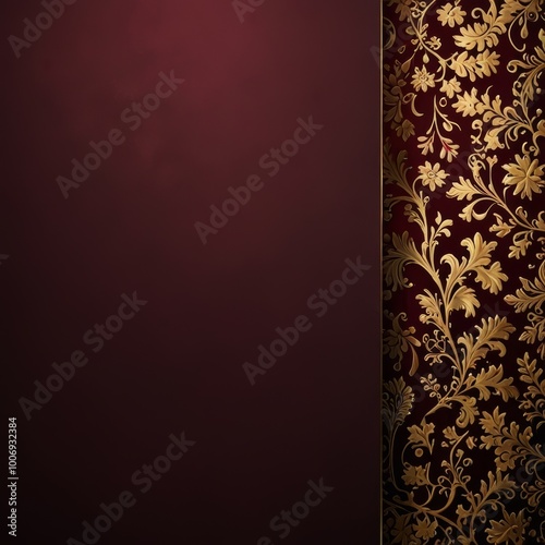Christmas card background with burgundy matte and gold textures