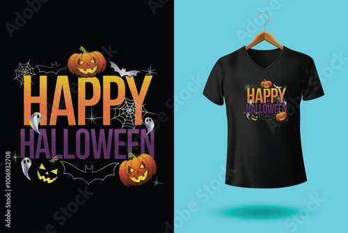 Halloween t shirt design by ai illustrator.