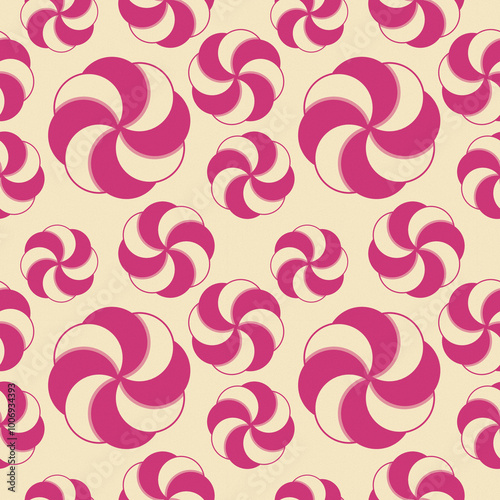 Pink candies.  Samless pattern. Illustration with texture and noise