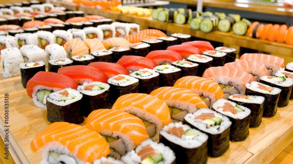 Fresh Sushi Platter with Assorted Varieties