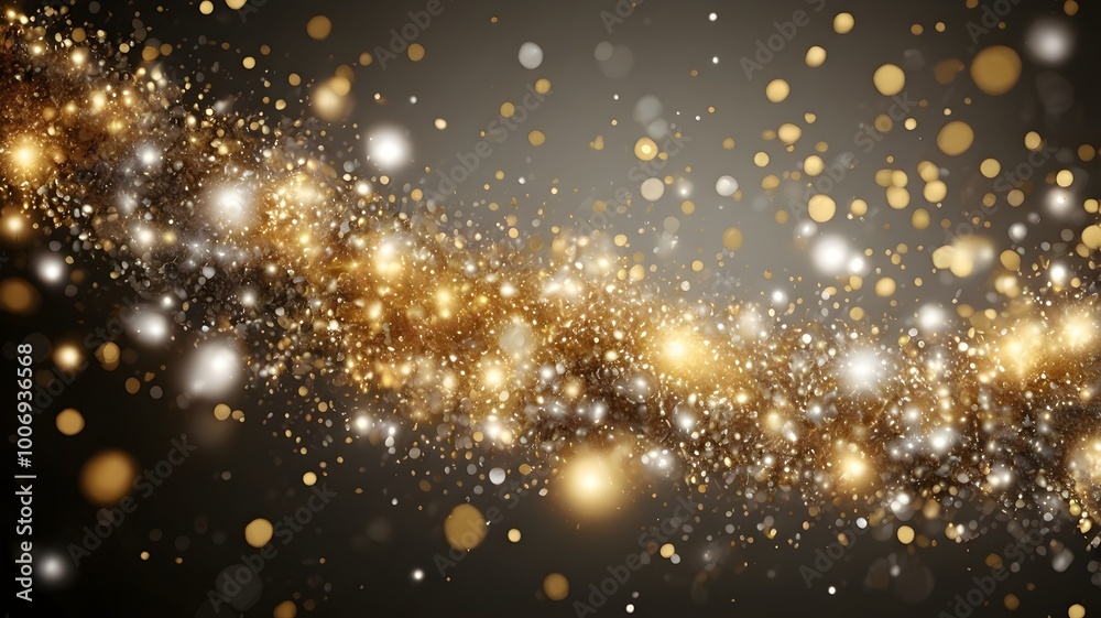 Background with gold and silver particles that create a luxurious glow Background with gold and silver particles that create a luxurious glow