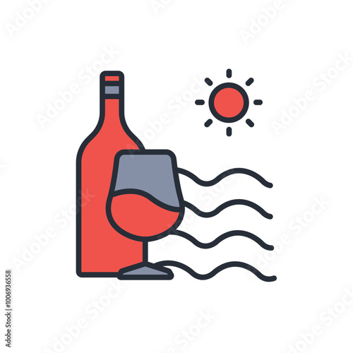 Vineyard icon. vector.Editable stroke.linear style sign for use web design,logo.Symbol illustration.