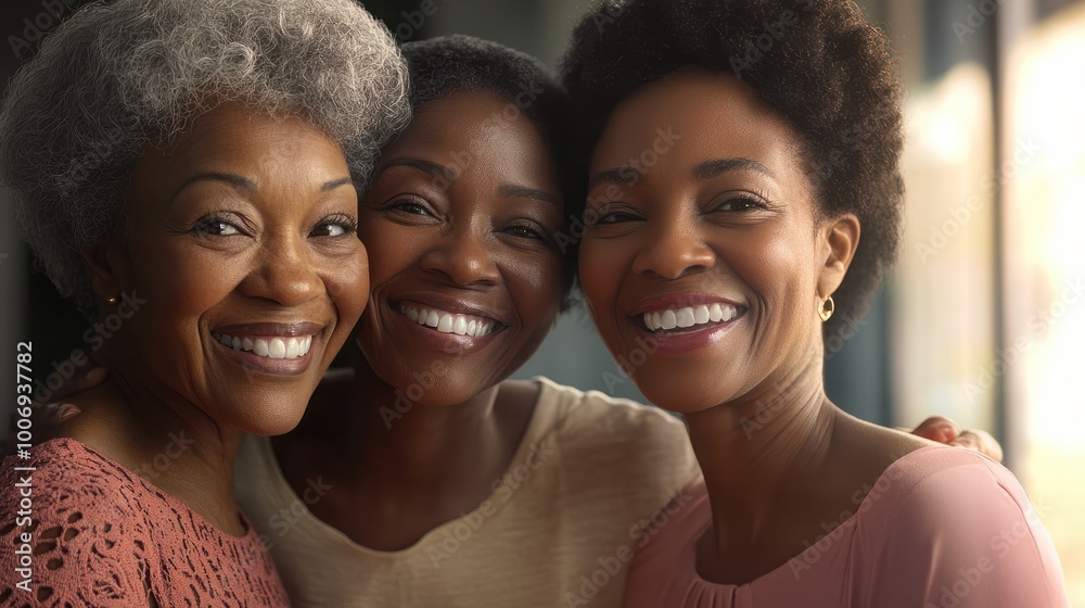 Fototapeta premium Three generations of African American family
