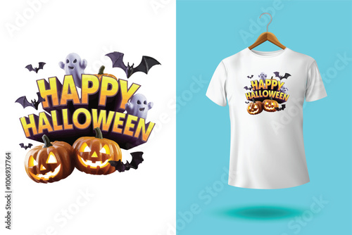 Halloween t shirt design by ai illustrator.