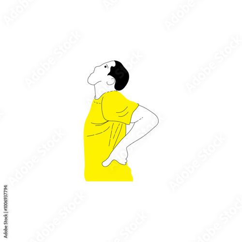 vector illustration of a person suffering from back pain