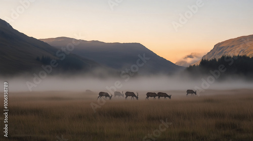 deer in the fog