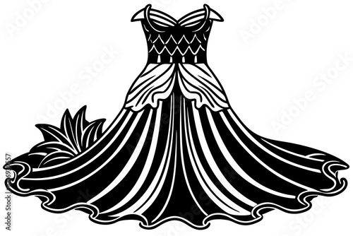 Ball gown female black long