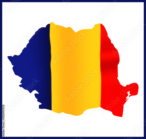 Romania Flag Design and Romania Map Design