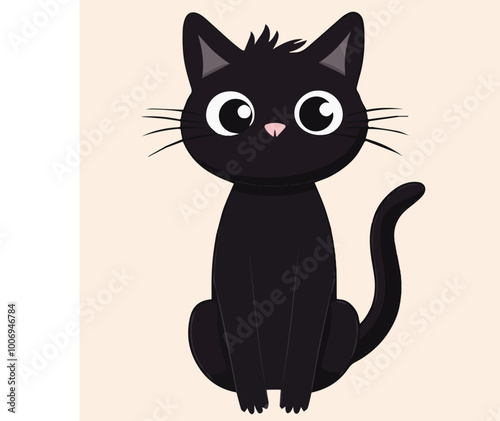 illustration Vector of cute black Cat 