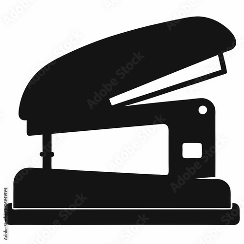 black stapler isolated on white