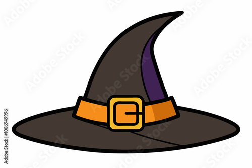 Witch hat vector illustration in cartoon style