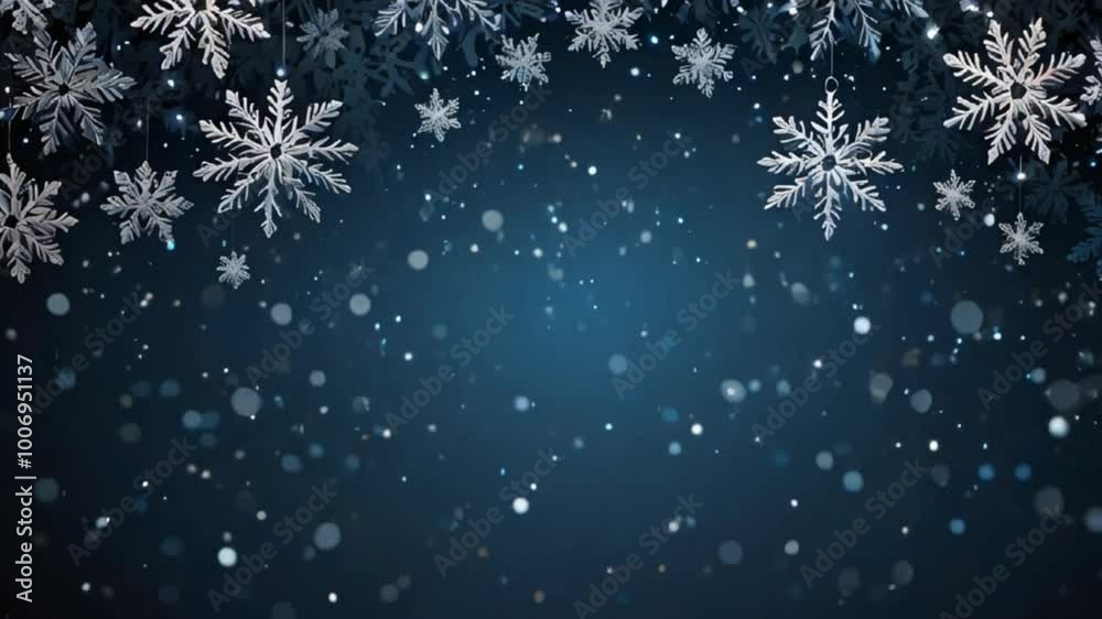 blue christmas background with snowflakes