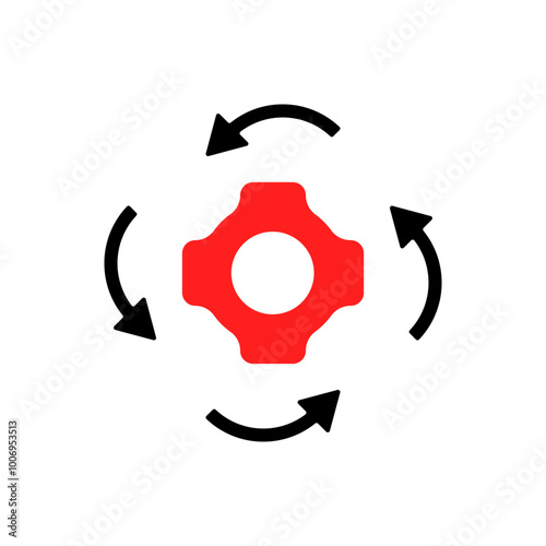 Icon to open and close the faucet, vector concept of tightening the water valve, icon spinning, unscrew stock illustration
