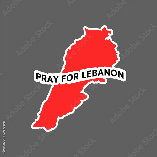 Pray for Lebanon vector sticker design. Isolated Pray For Beirut sign.