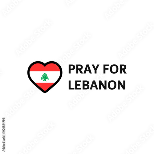 Pray for Lebanon vector sticker design. Isolated Pray For Beirut sign.