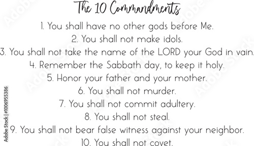 The Ten Commandments Printable, Bible Verse Wall Art Print, Biblical Home Decor, Printable Scripture Poster, Modern Bible Wall Art 