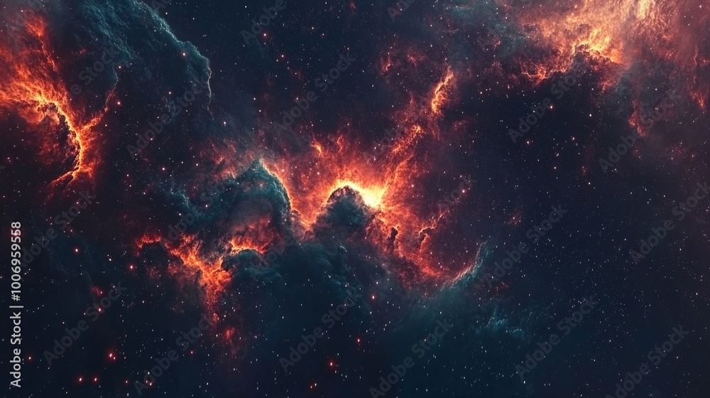 Cosmic Flames: Celestial Inferno in the Starry Night Sky Cosmic Flames: Celestial Inferno in the Starry Night Sky