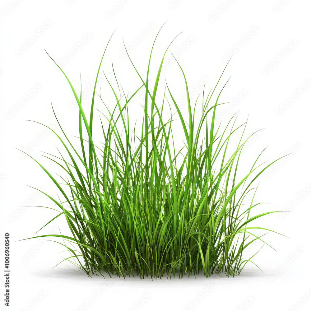 Lush green grass isolated on white background, showcasing vibrant blades that evoke sense of freshness and natures beauty. Perfect for various design projects Lush green grass isolated on white background, showcasing vibrant blades that evoke sense of freshness and natures beauty. Perfect for various design projects