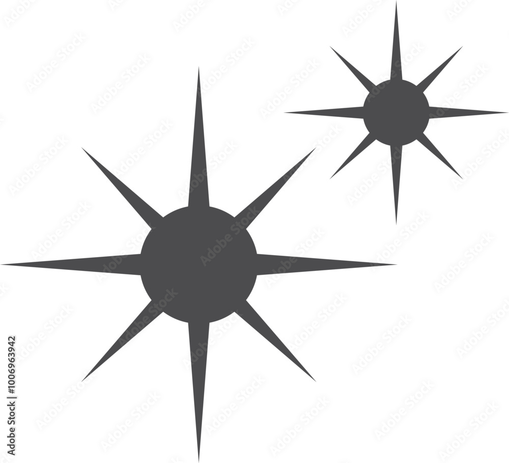 Sparkle black icon. Twinkle star geometric symbol Sparkle black icon. Twinkle star geometric symbol
