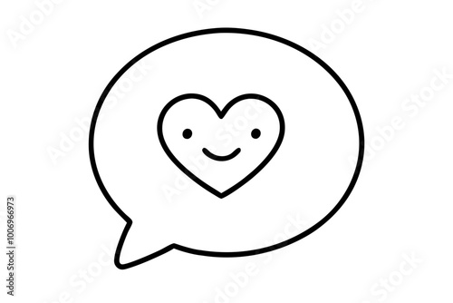 Heartfelt Conversations Vector Illustration of a Chat Bubble with a Heart 