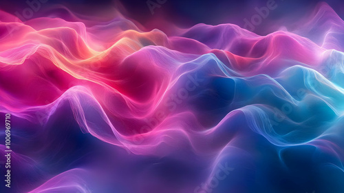 Abstract Background with Wavy Lines in Vibrant Hues
