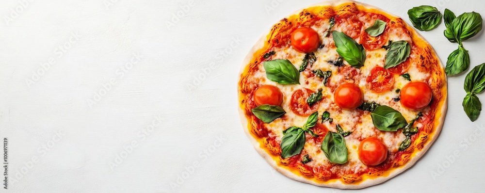 Margarita pizza herbs, tomato sauce, thin, crispy crust