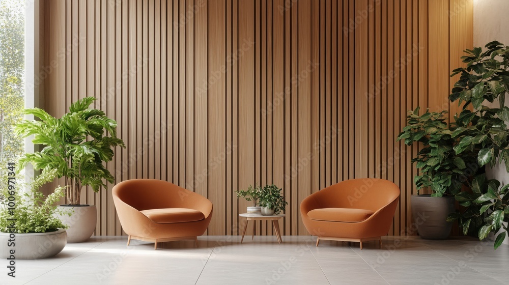 warm and inviting lobby with wooden walls and modern chairs in a contemporary office interior warm and inviting lobby with wooden walls and modern chairs in a contemporary office interior