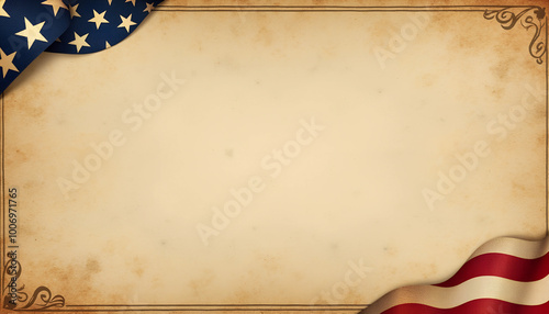 Vintage American patriotic background with stars and stripes and copy space for text
