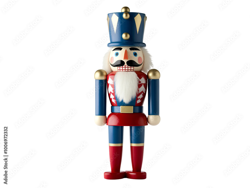 Fototapeta premium a nutcracker with a white beard and blue hat