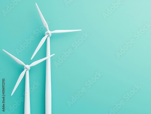 Wind turbines creating dollar signs in the sky, renewable energy, engineering s financial value