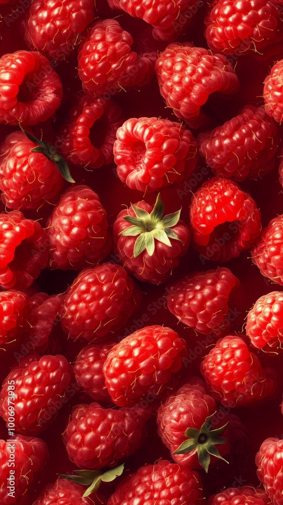 A seamless pattern of juicy raspberries A seamless pattern of juicy raspberries