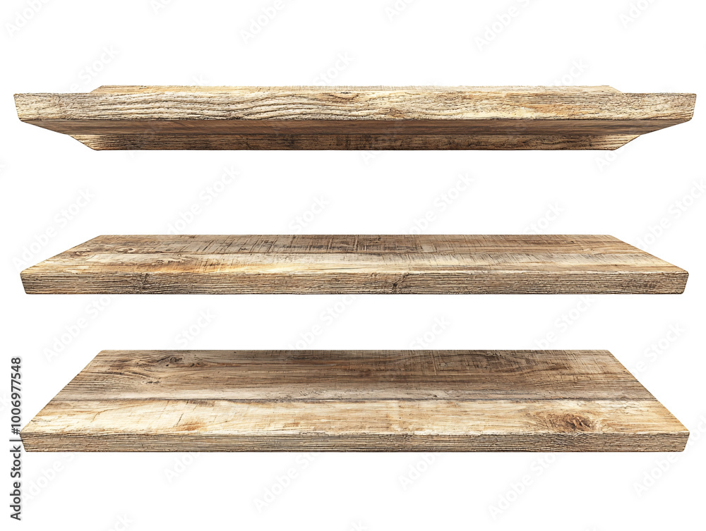 a set of wooden shelves a set of wooden shelves