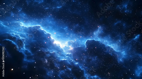 Cosmic Nebula Illustration - Glowing Clouds of Stars