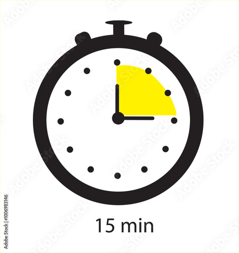 Time terms icon set. Hour 15 min half hour 30 min 45 min vector illustration	